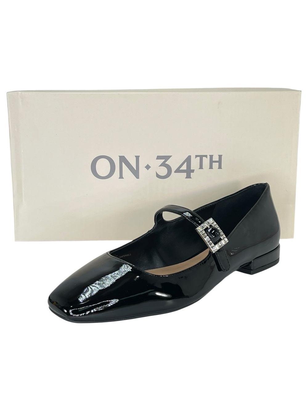 ON 34th Saadet Black Patent Leather Womens Mary Jane Flats Size 8M - Picture 12 of 13